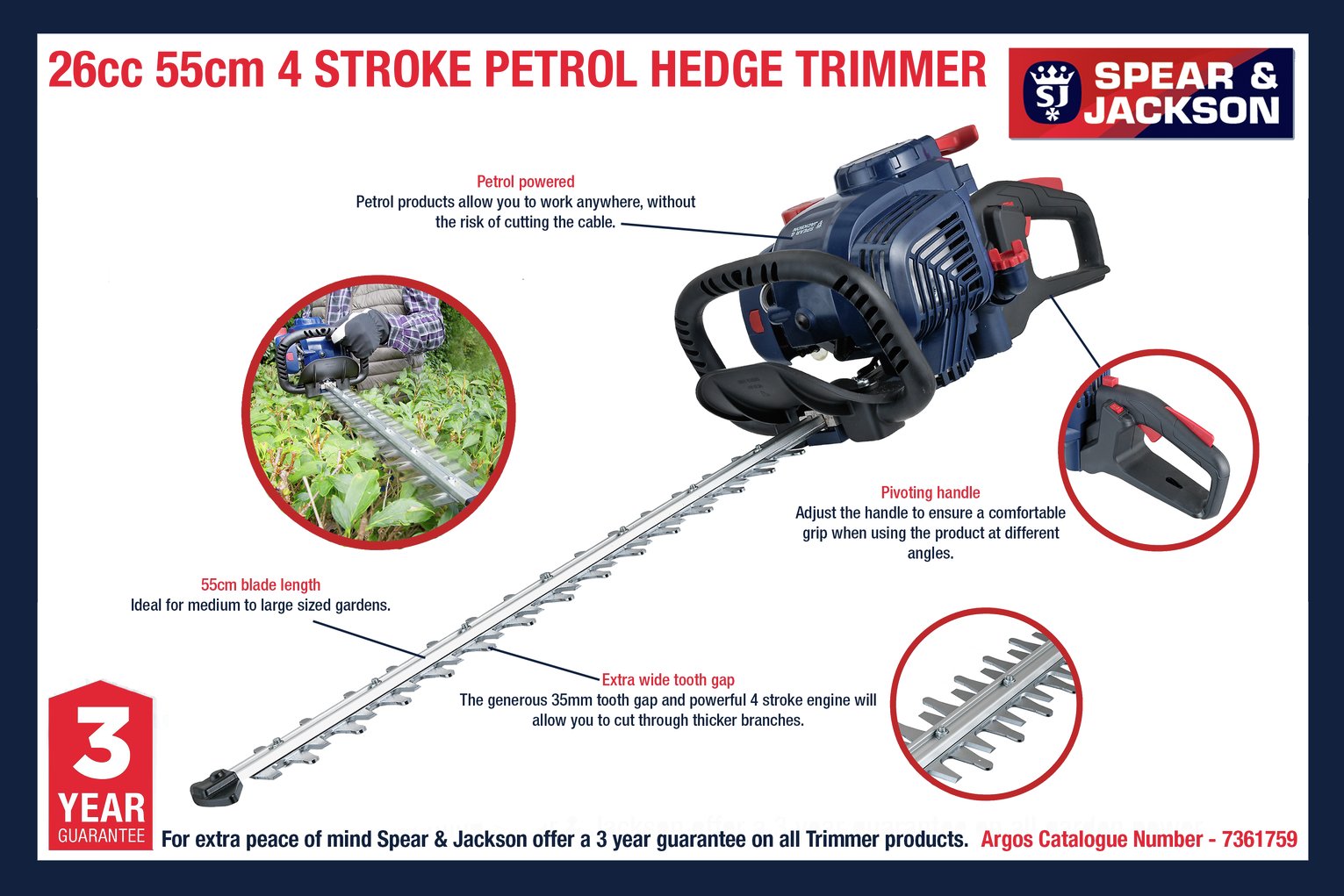 Spear & Jackson S2655HP 55cm Petrol Hedge Trimmer Reviews