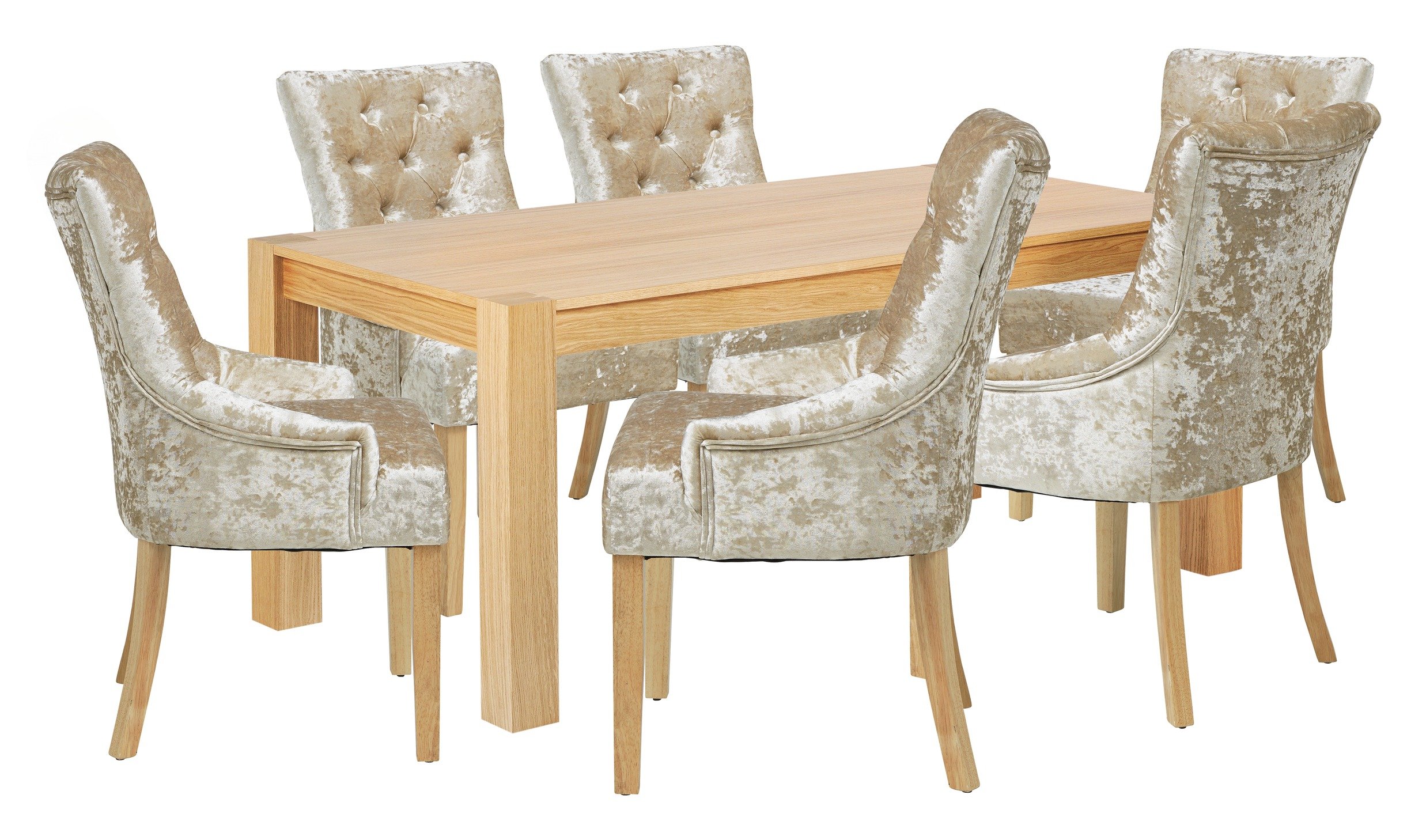 Review of Heart of House Halwick Oak Veneer Table & 6 Chairs Champ