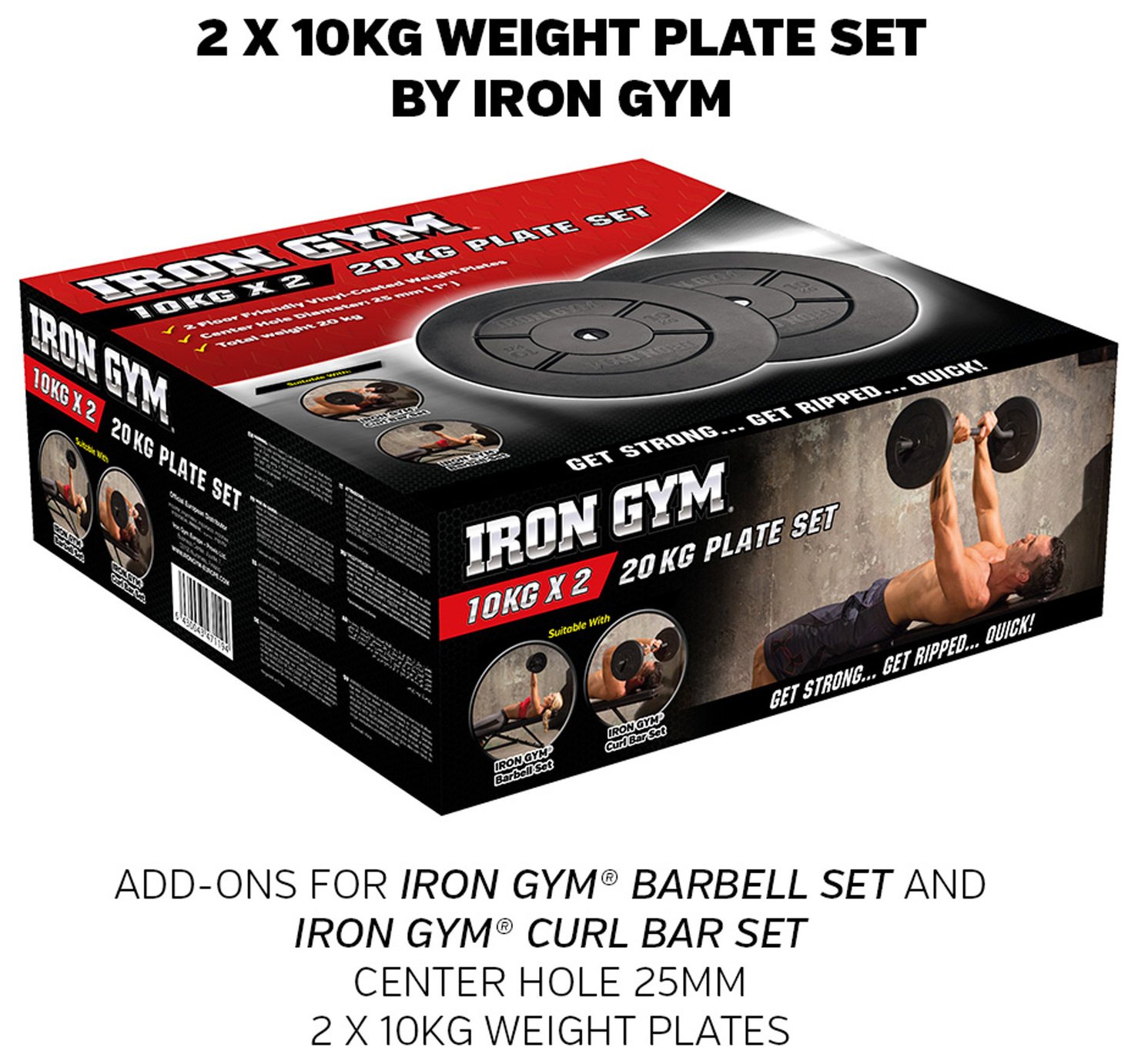 Iron Gym 20kg Plate Set 10 kg x 2 Reviews