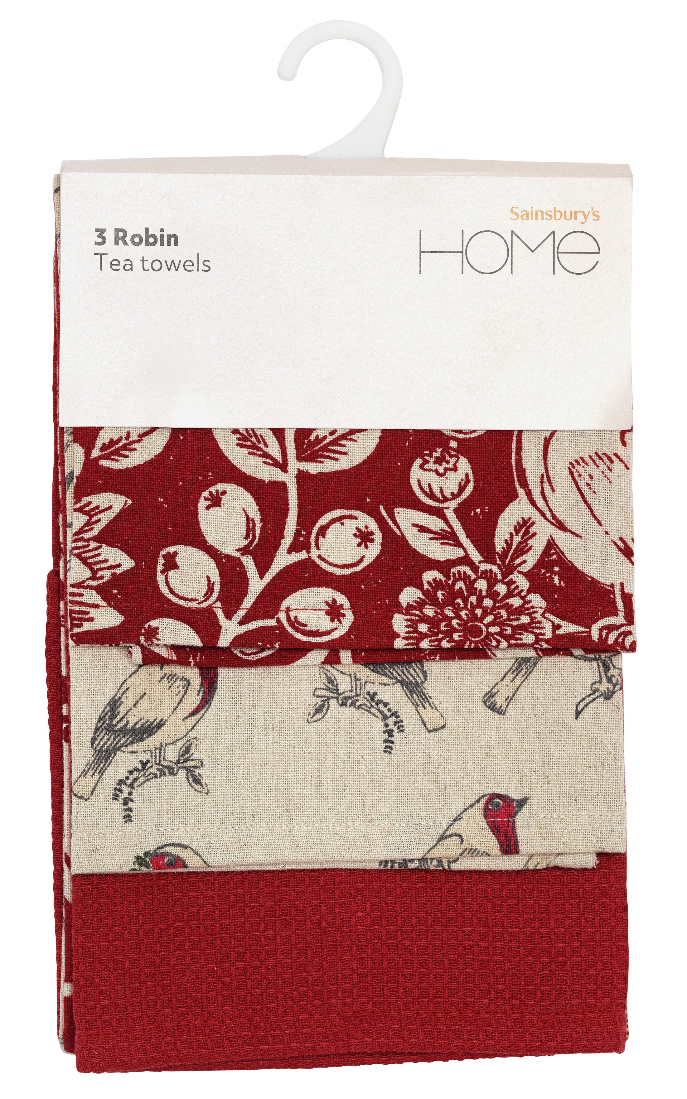 Review of Sainsbury's Home Pack of 3 Robin Tea Towels