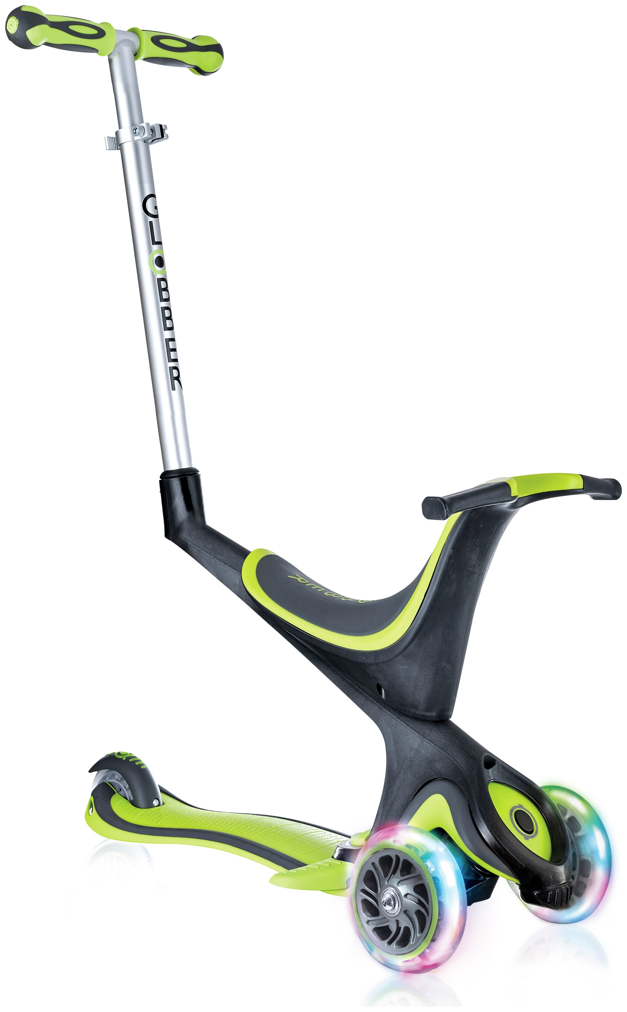 Globber Evo 5in1 Lights 3 Wheel Scooter Lime Green Reviews