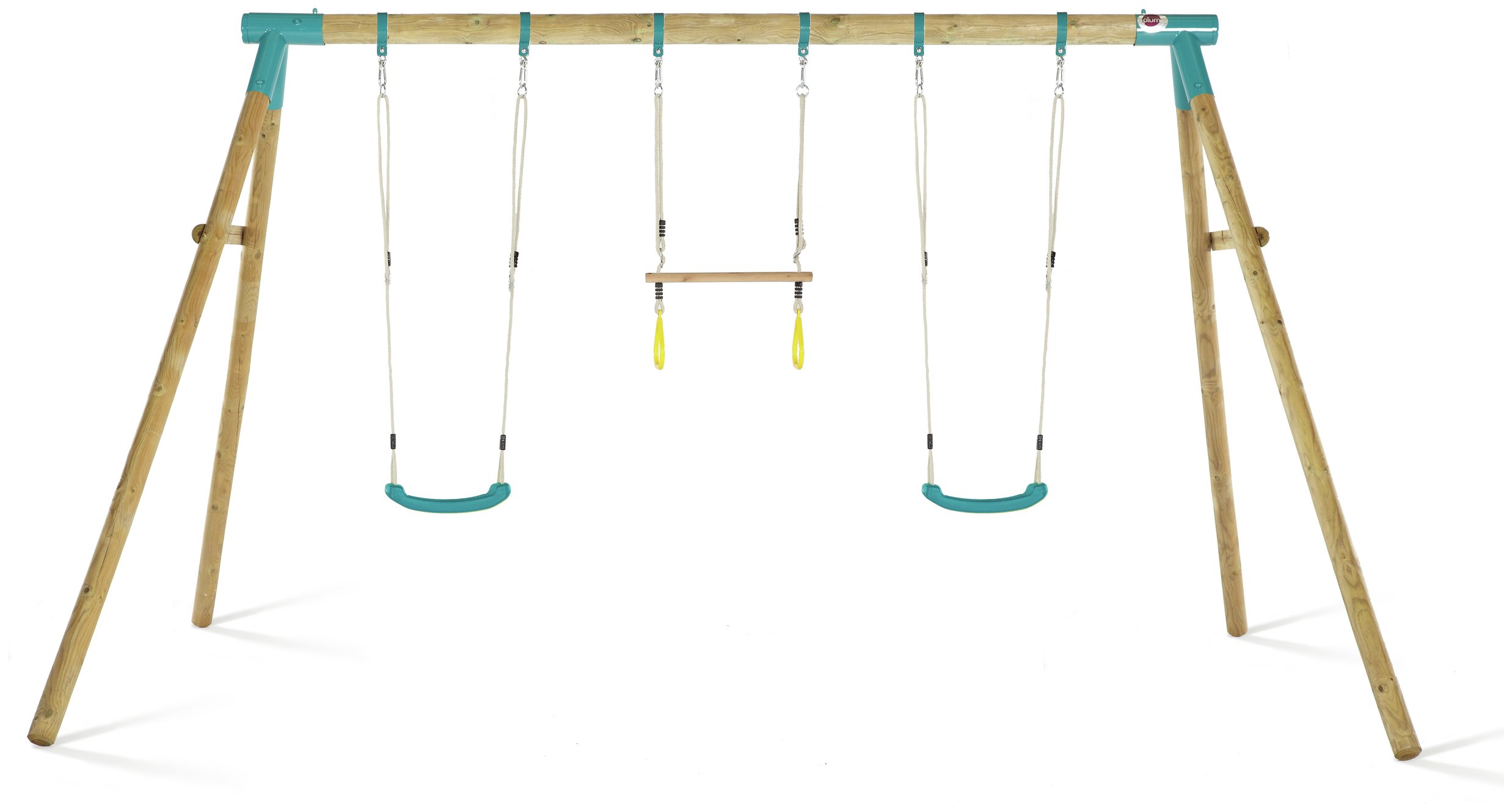 Plum Mangabey Wooden Swing Set with Trapeze & Double Swing (7495890