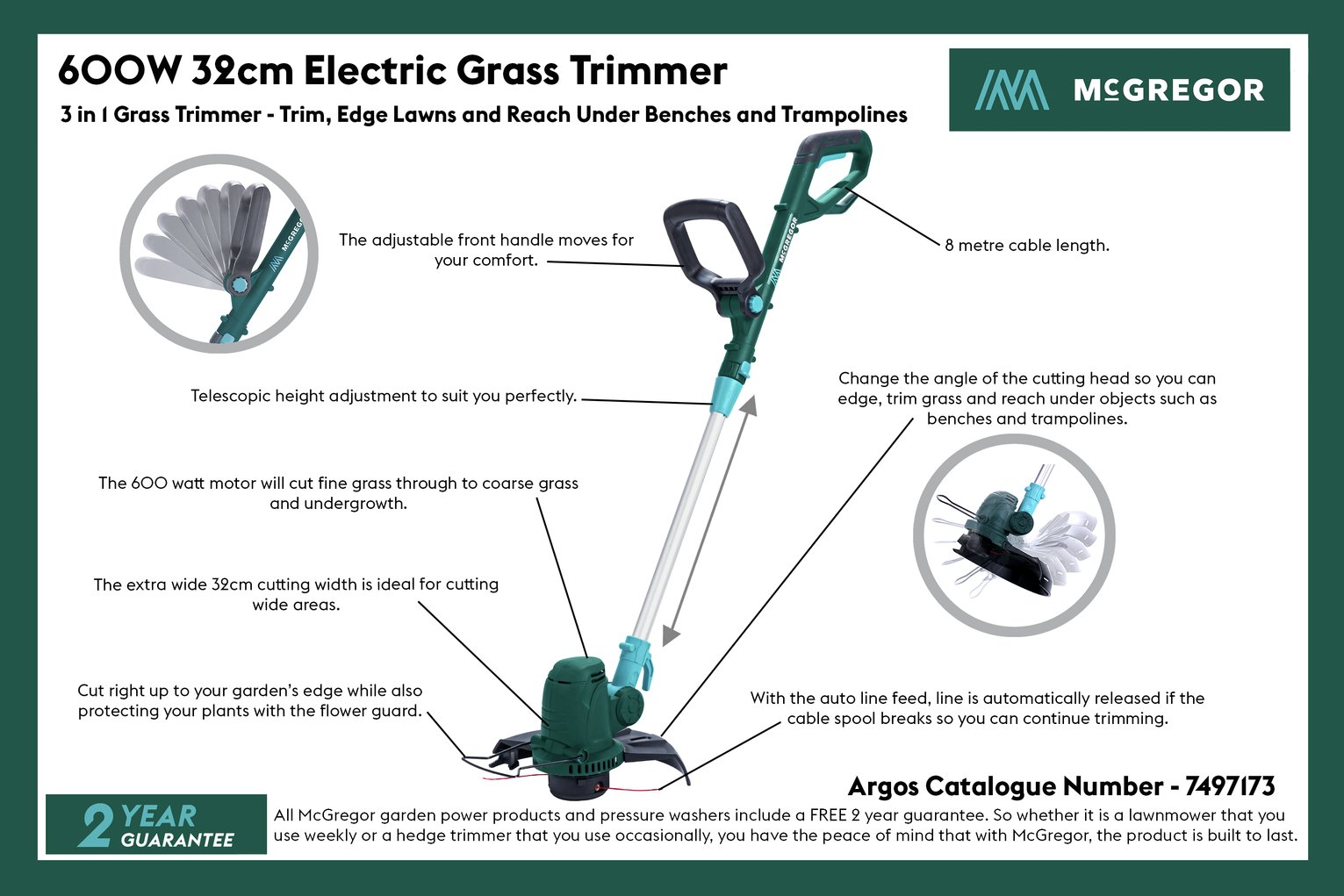 McGregor 32cm Corded Grass Trimmer Reviews