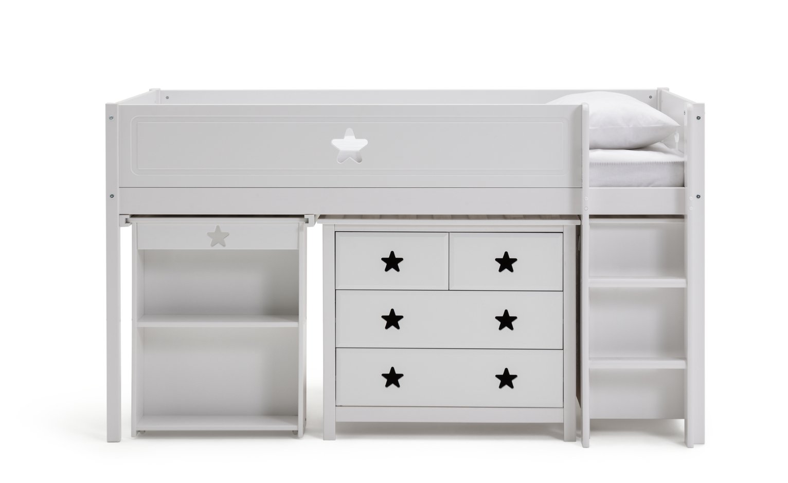 Argos Home Stars White Mid Sleeper Bed, Drws, Desk & Shelves Reviews