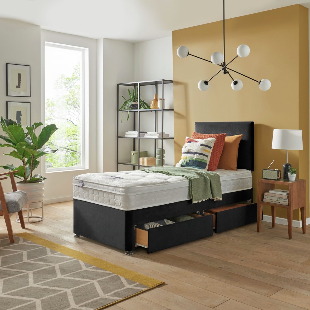 Silentnight Travis Ortho Single 2 Drawer Divan Bed Charcoal Reviews Updated January 2024