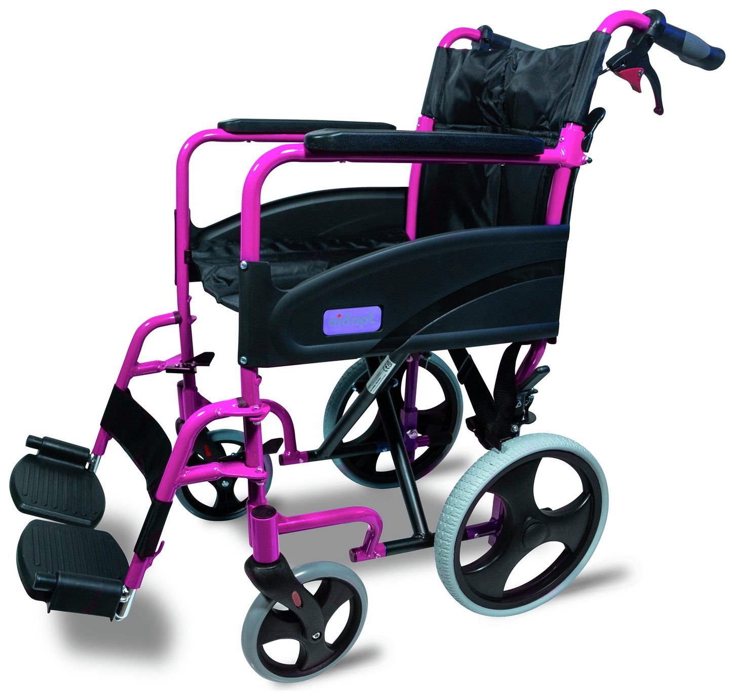 Aidapt Deluxe Transport Aluminium Wheelchair Pink (7971596) Argos