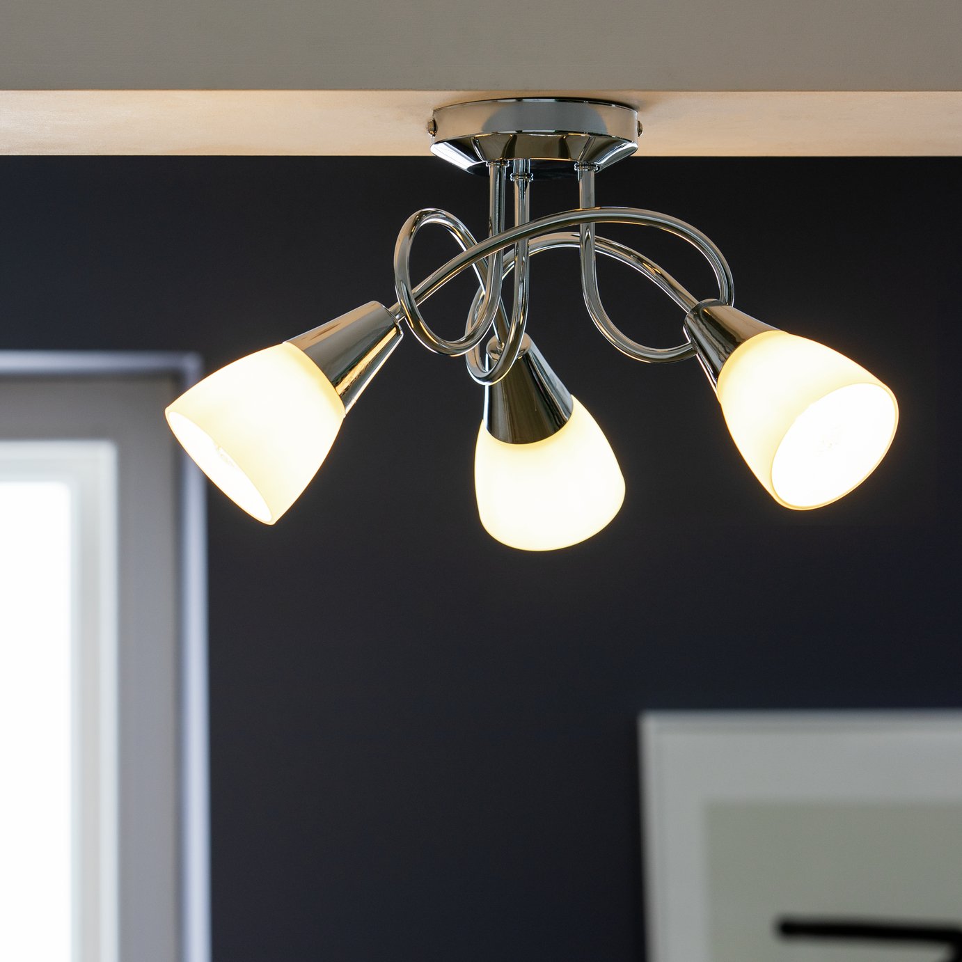 Argos Home Curio 3 Light Glass Opal Ceiling Light Reviews Updated