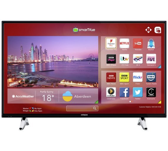 Hitachi 43 Inch Smart Full HD TV / DVD Combi (8056207) Argos Price