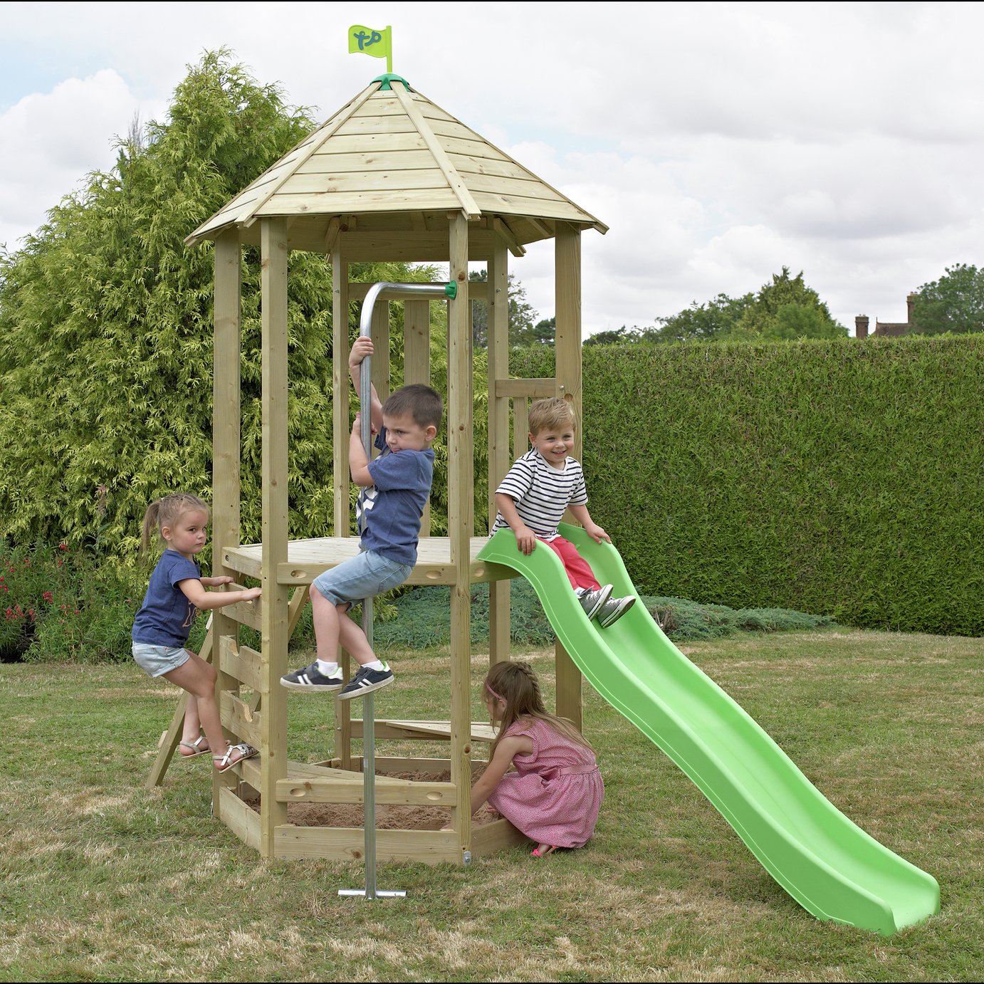TP Castlewood Dover Wooden Climbing Frame and Slide (8056252) Argos