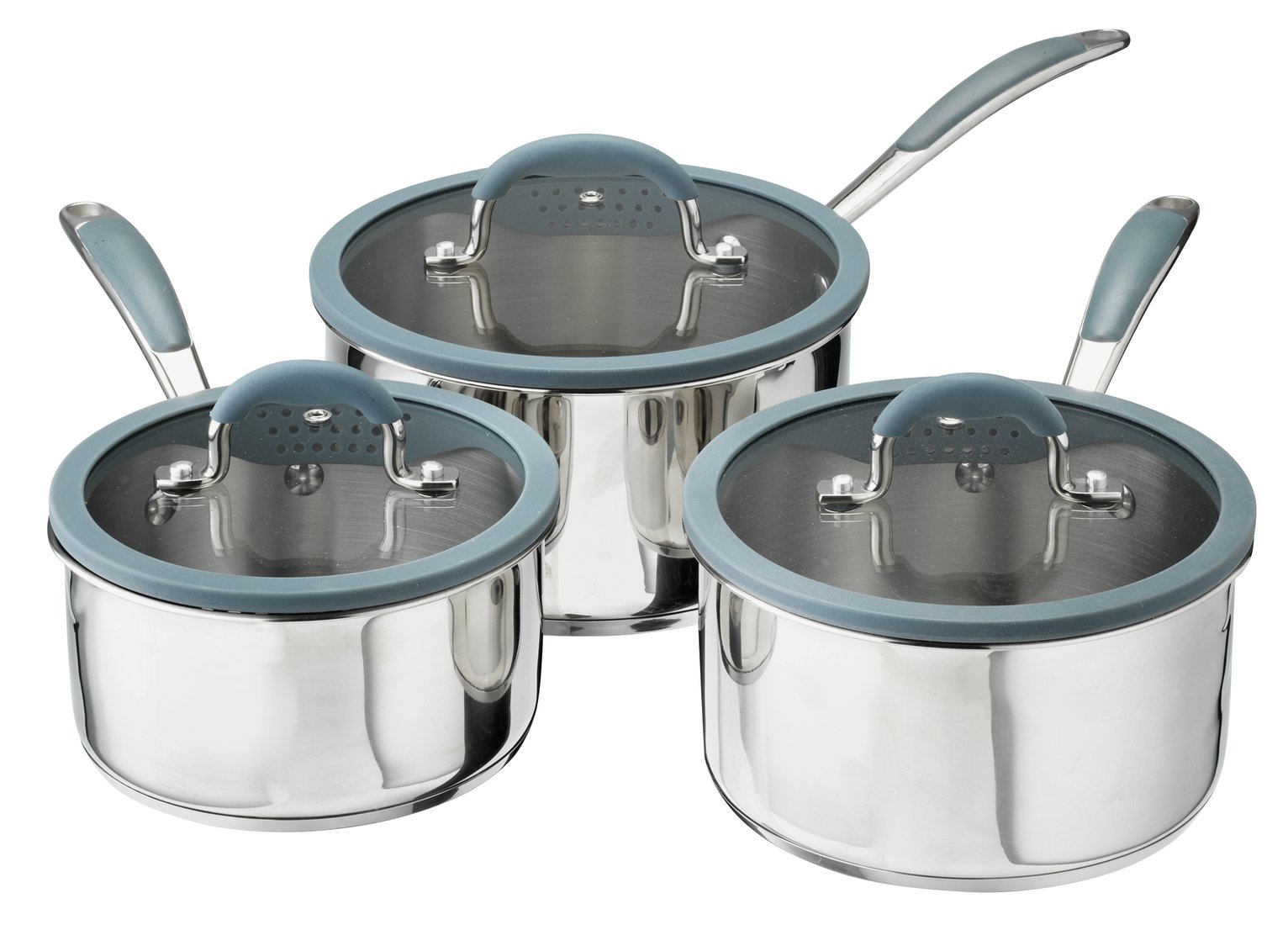 Sainsbury's Home 3 Piece Stainless Steel Pan Set Reviews