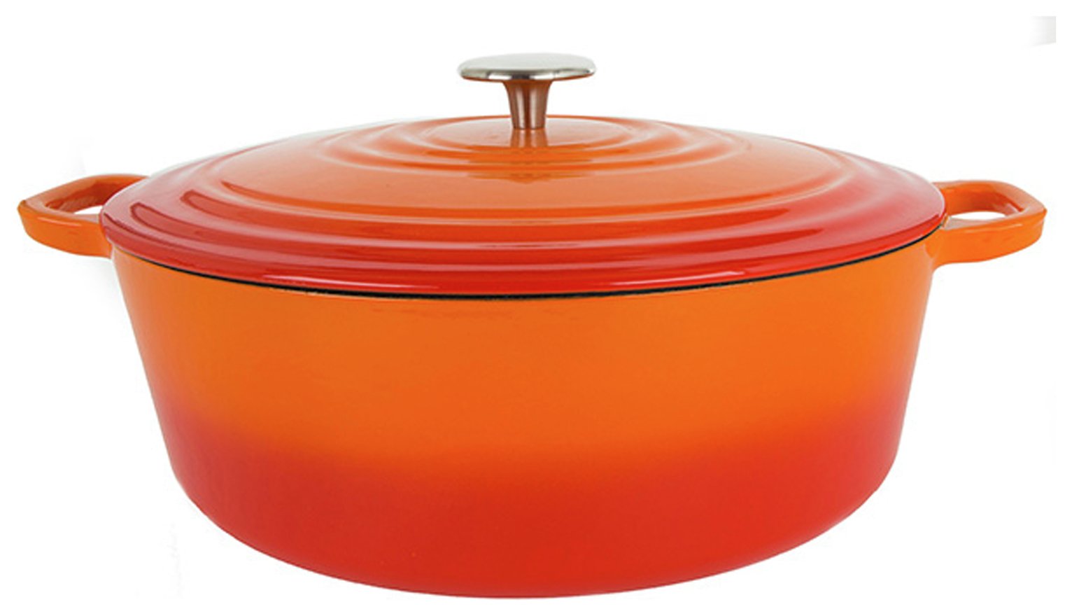 Sainsbury's Home 2.4 Litre Cast Iron Casserole Dish Orange (8069342