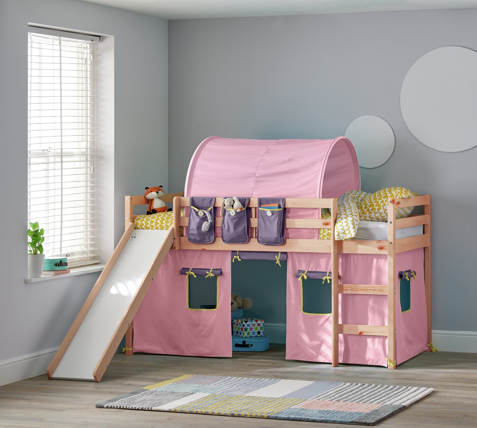 Argos Home Kaycie Pine Mid Sleeper with Slide & Rose Tent Reviews