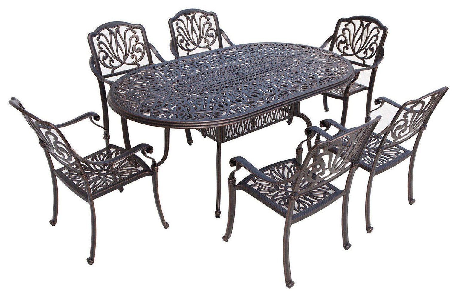 Cadiz Oval 6 Seater Cast Aluminium Patio Set (8195065) Argos Price