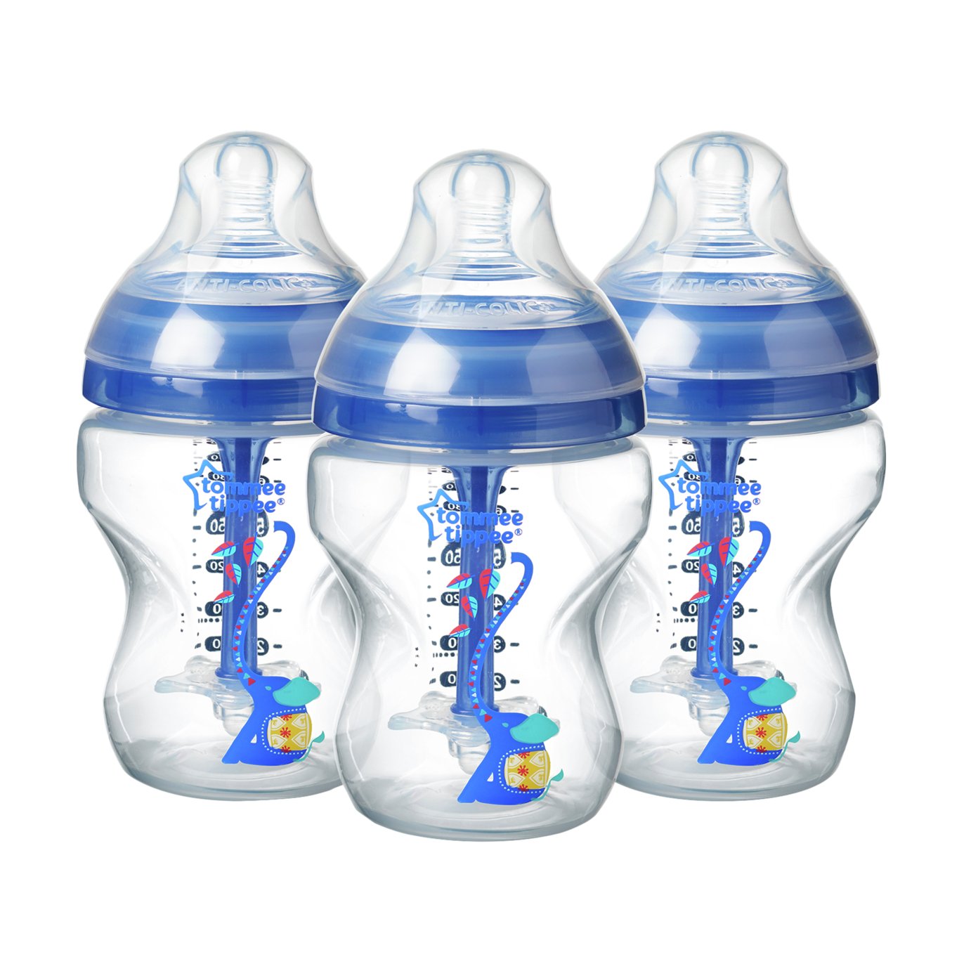 Tommee Tippee Blue AntiColic Bottles 260ml x3 Reviews