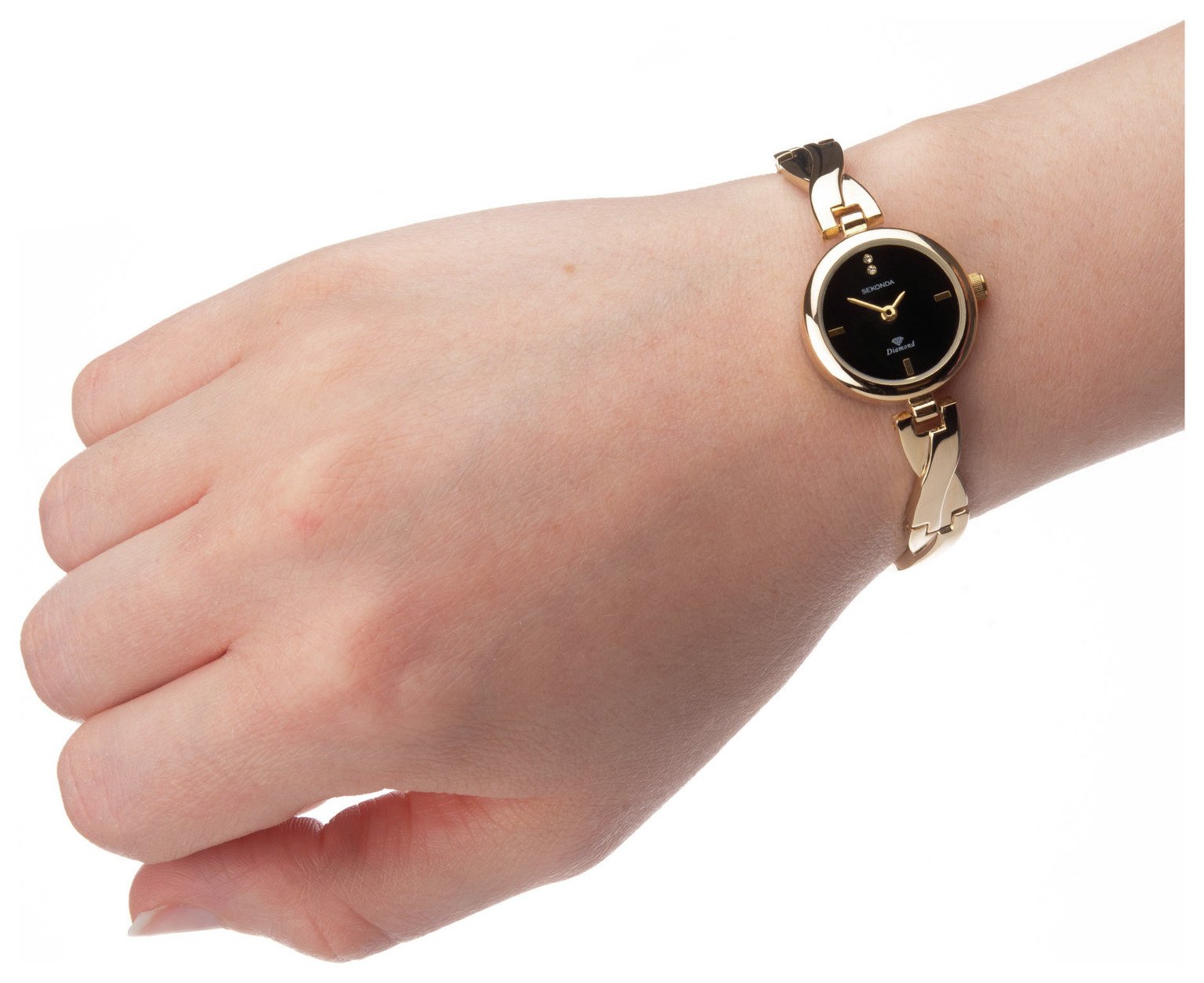 Sekonda Ladies Diamond Set Gold Plated Bangle Bracelet Watch Reviews