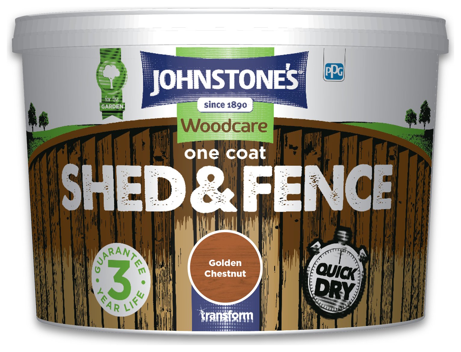 Johnstone's Shed and Fence Paint 9 Litre Golden Chestnut (8246141
