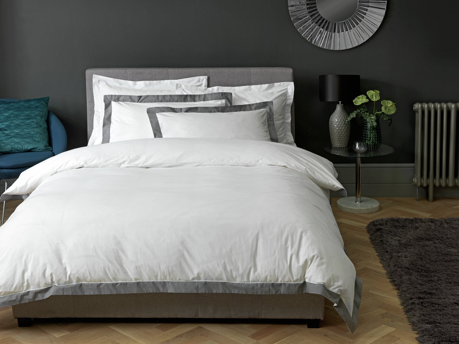 Argos Home White and Grey Oxford Bedding Set Reviews
