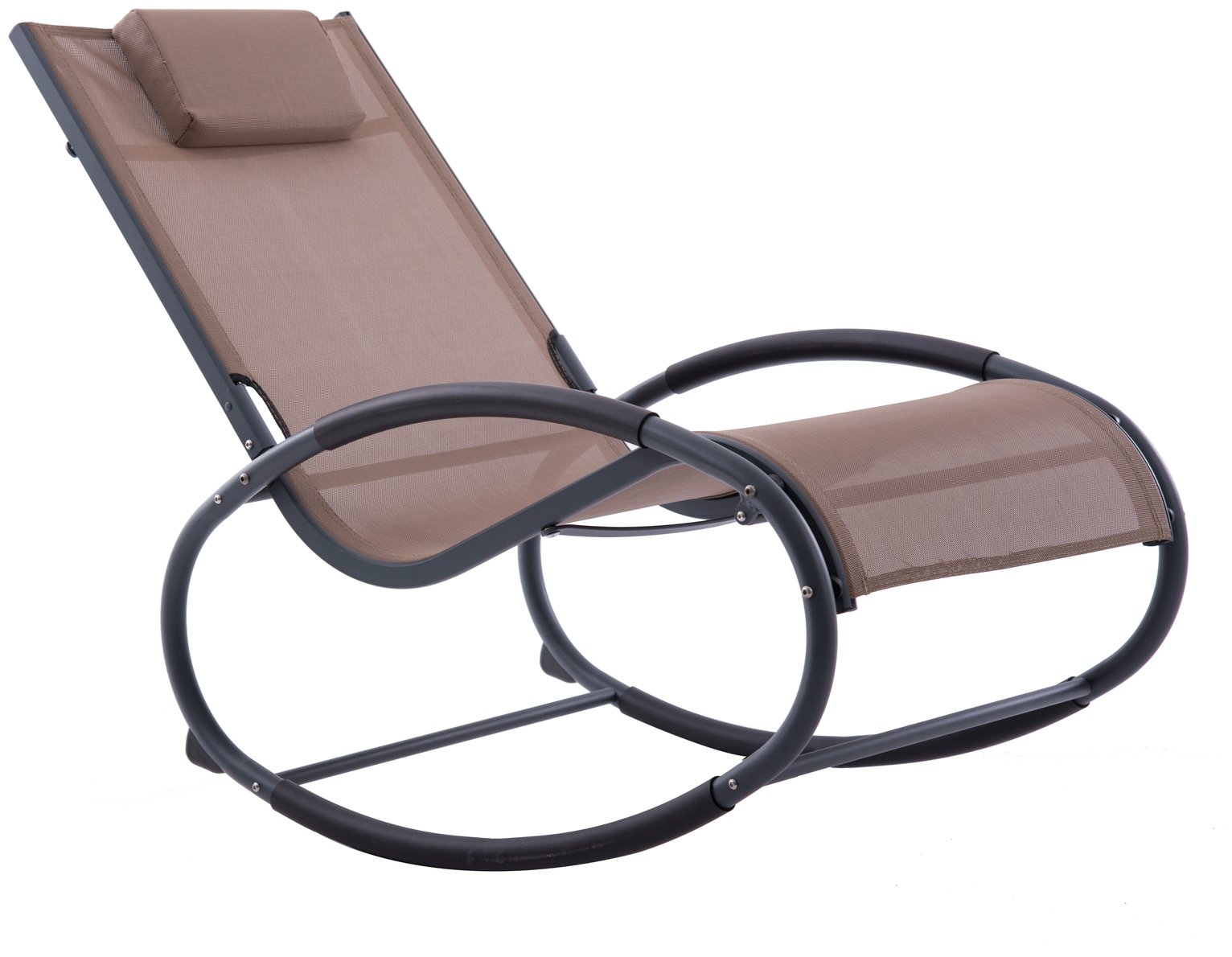 Vivere Wave Metal Rocker Chair Macchiato On Matte Grey (8356158