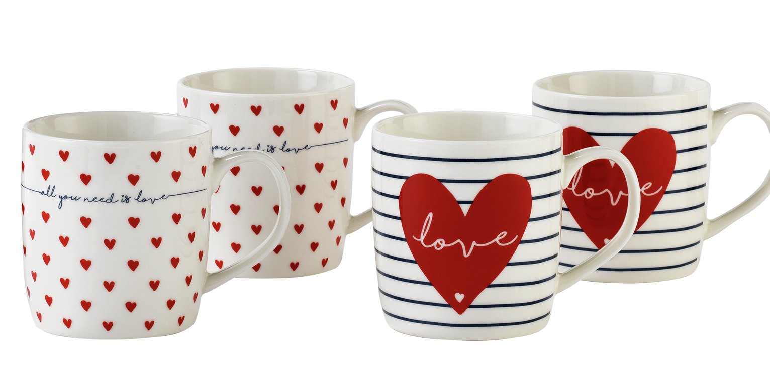 Argos Home Set of 4 Heart Mugs Reviews