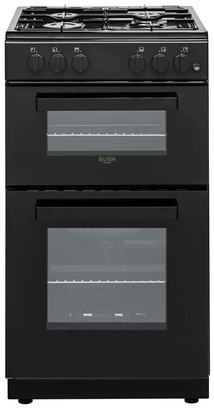 Bush BGC50DB 50cm Double Oven Gas Cooker Black (8362238) Argos