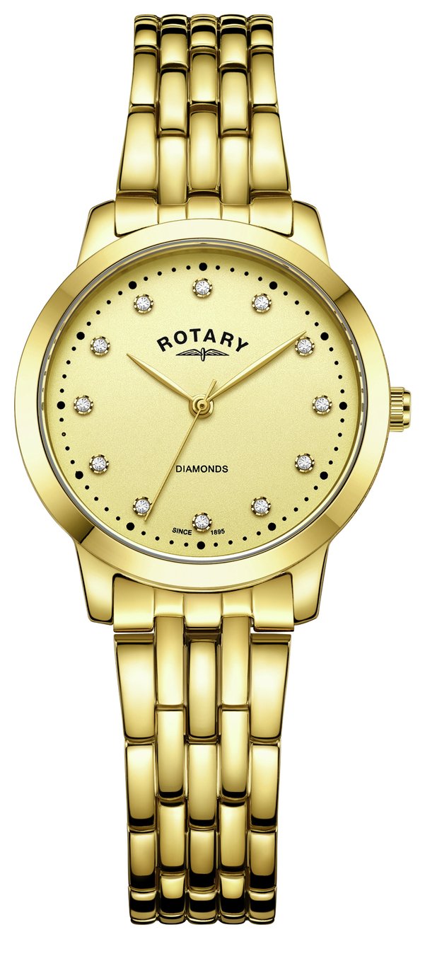 Rotary Ladies' Diamond Set Dial Gold Coloured Bracelet Watch Reviews