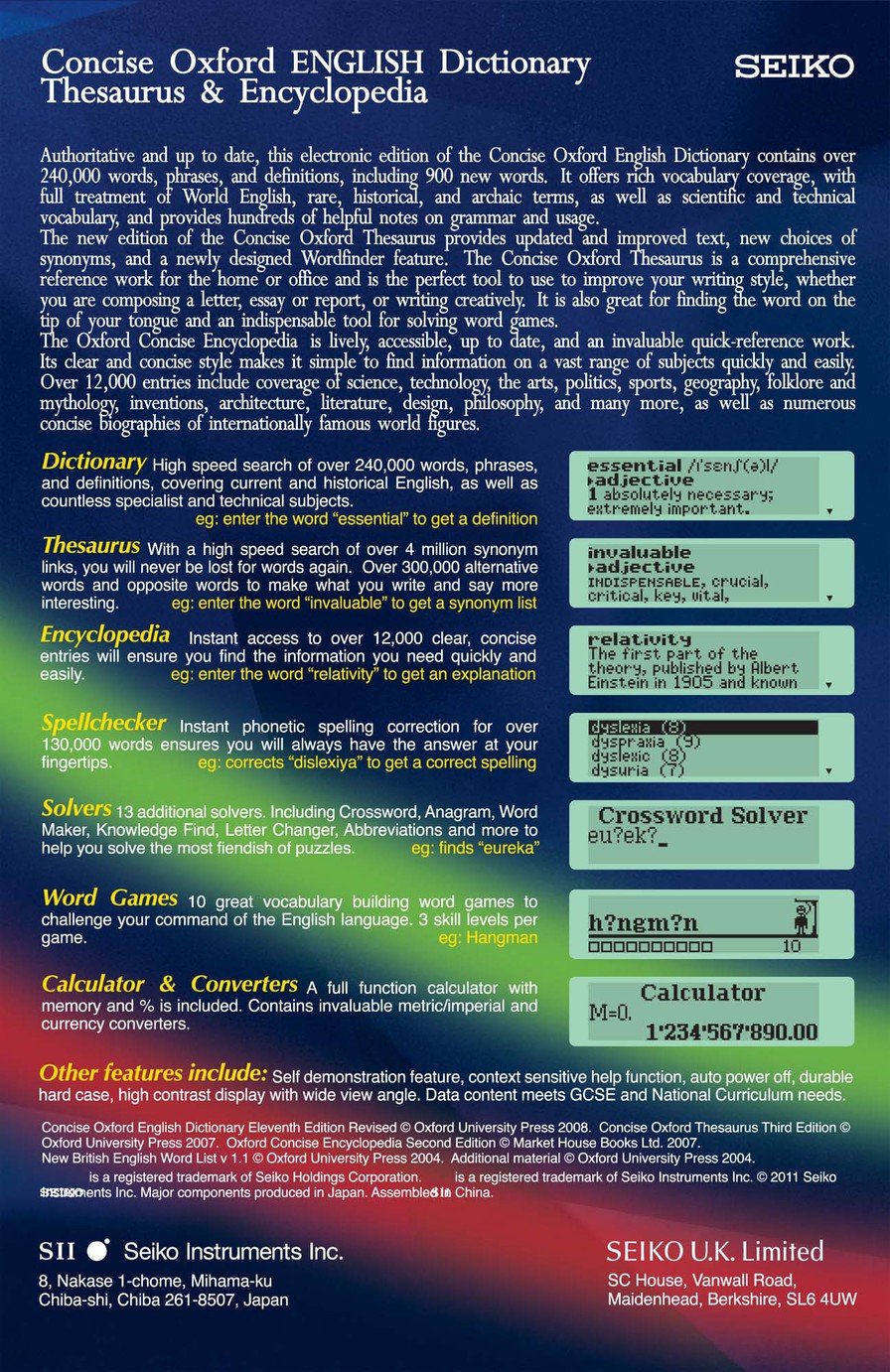 Seiko ER6700 Concise Oxford Electronic Dictionary Reviews