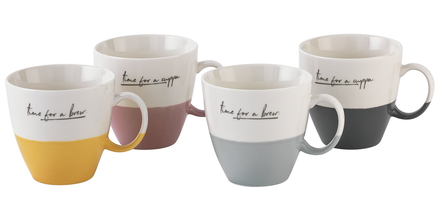 Argos Home Set of 4 Time for a Brew Mugs Reviews
