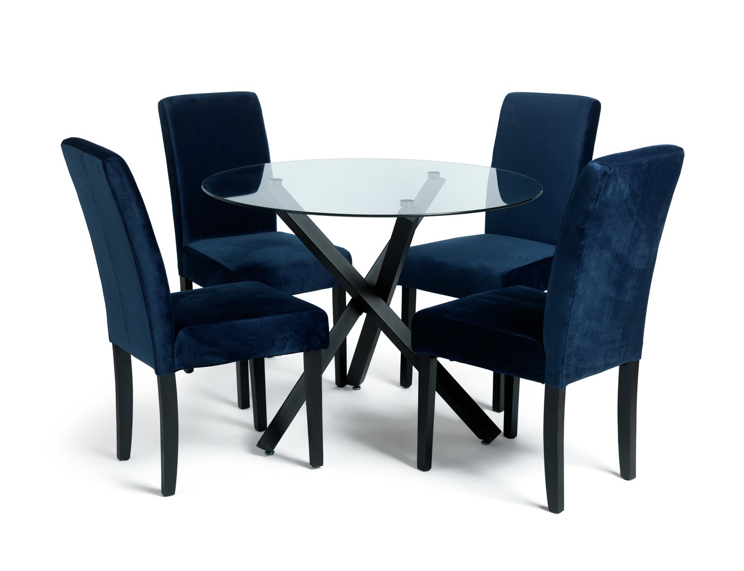 Argos Home Ava Glass Dining Table & 4 Velvet Chairs Reviews Updated