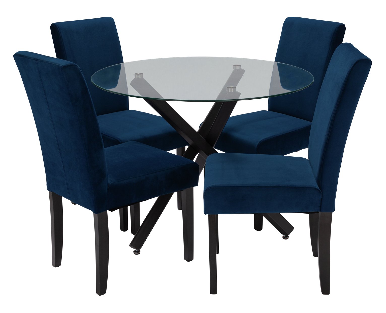 Argos Home Ava Glass Dining Table & 4 Velvet Chairs Reviews Updated