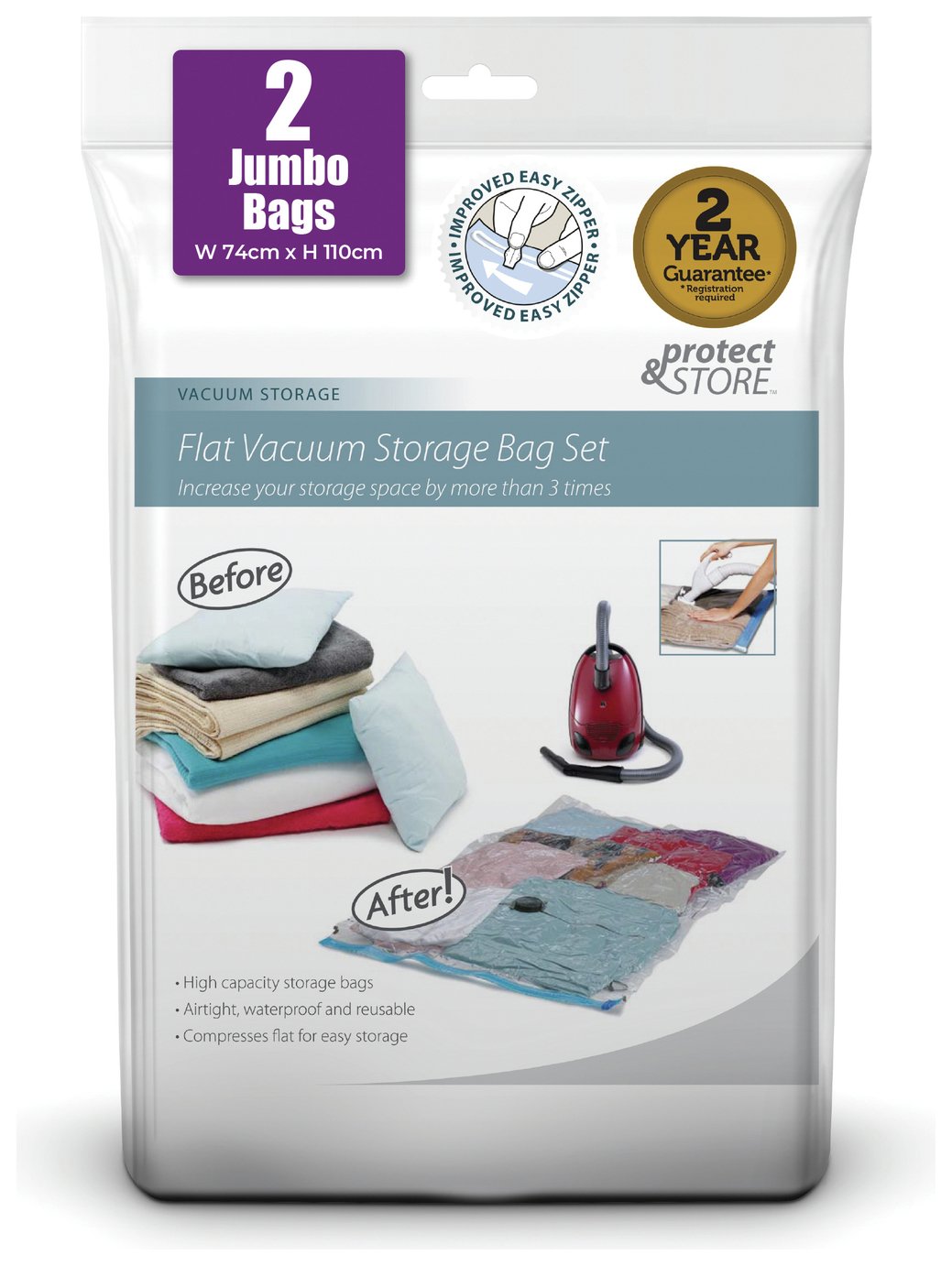 Protect & Store EasiVac Jumbo Vacuum Storage Bag 2 Pc Set Reviews