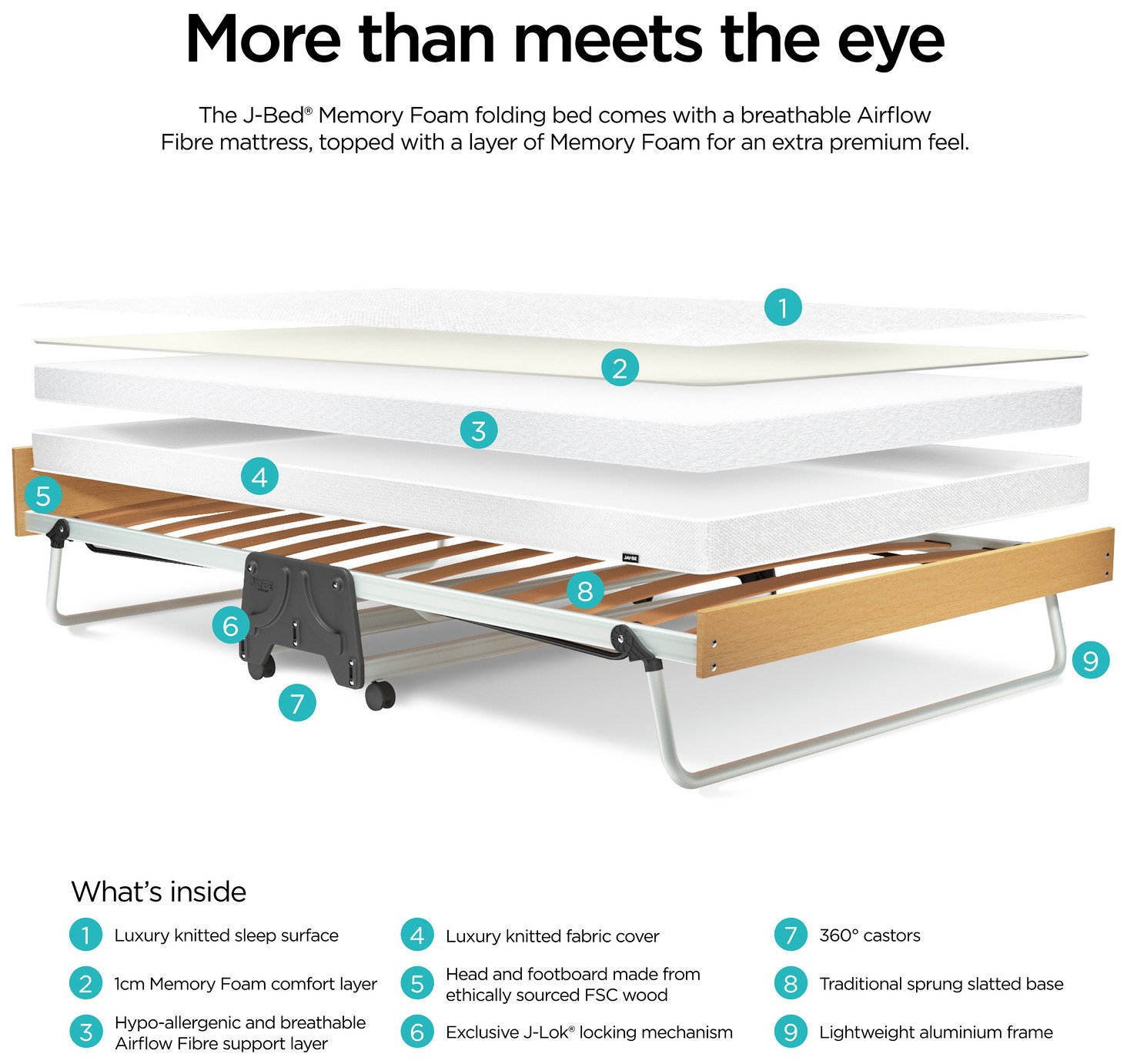 JayBe JBed Folding Guest Bed with Memory Mattress Double at Argos