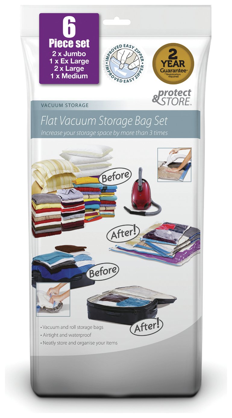 Protect & Store Mixed Vacuum Storage Bags 6 Piece Set (4142988) Argos