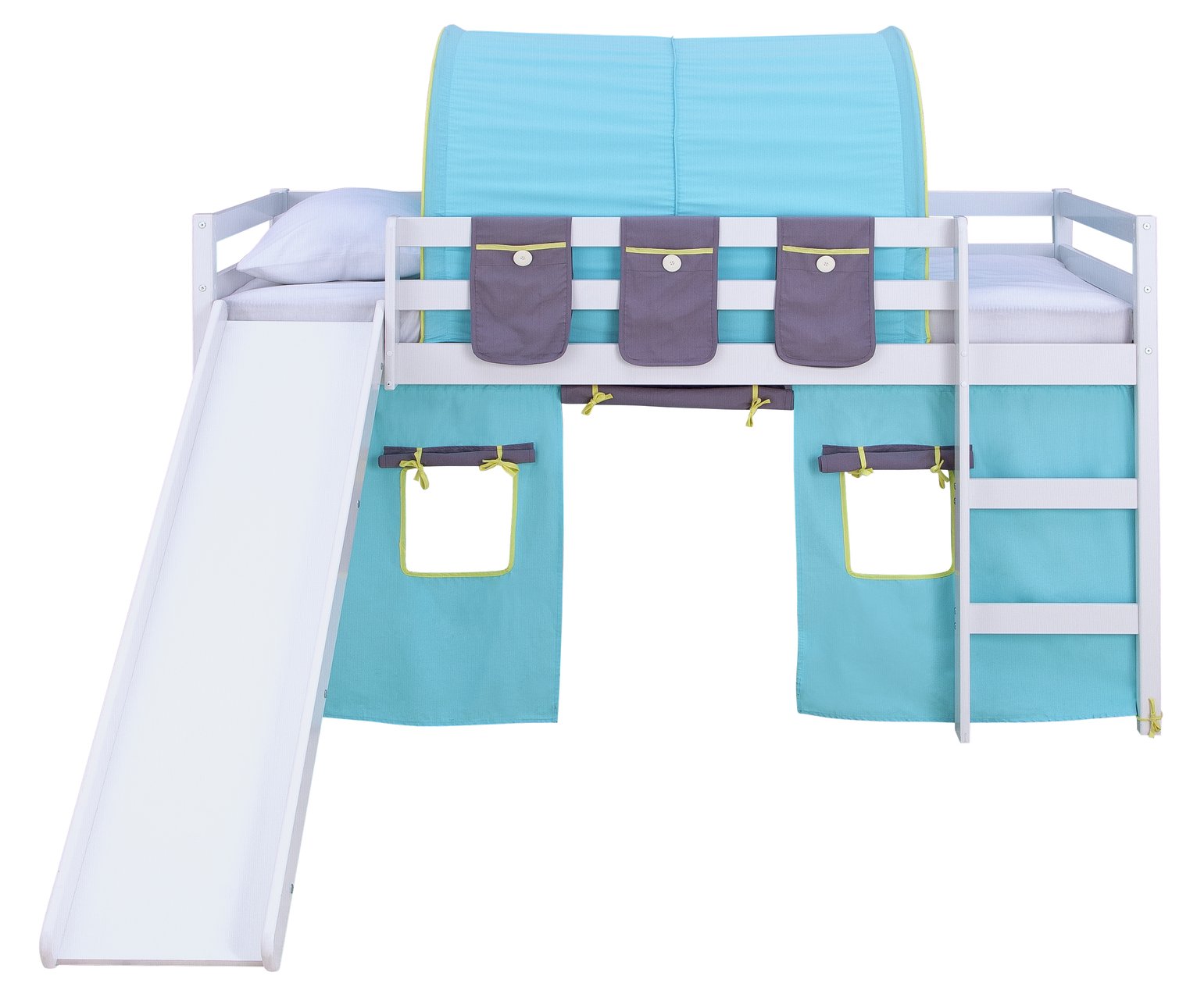 Argos Home Kaycie White Mid Sleeper with Slide & Blue Tent Reviews