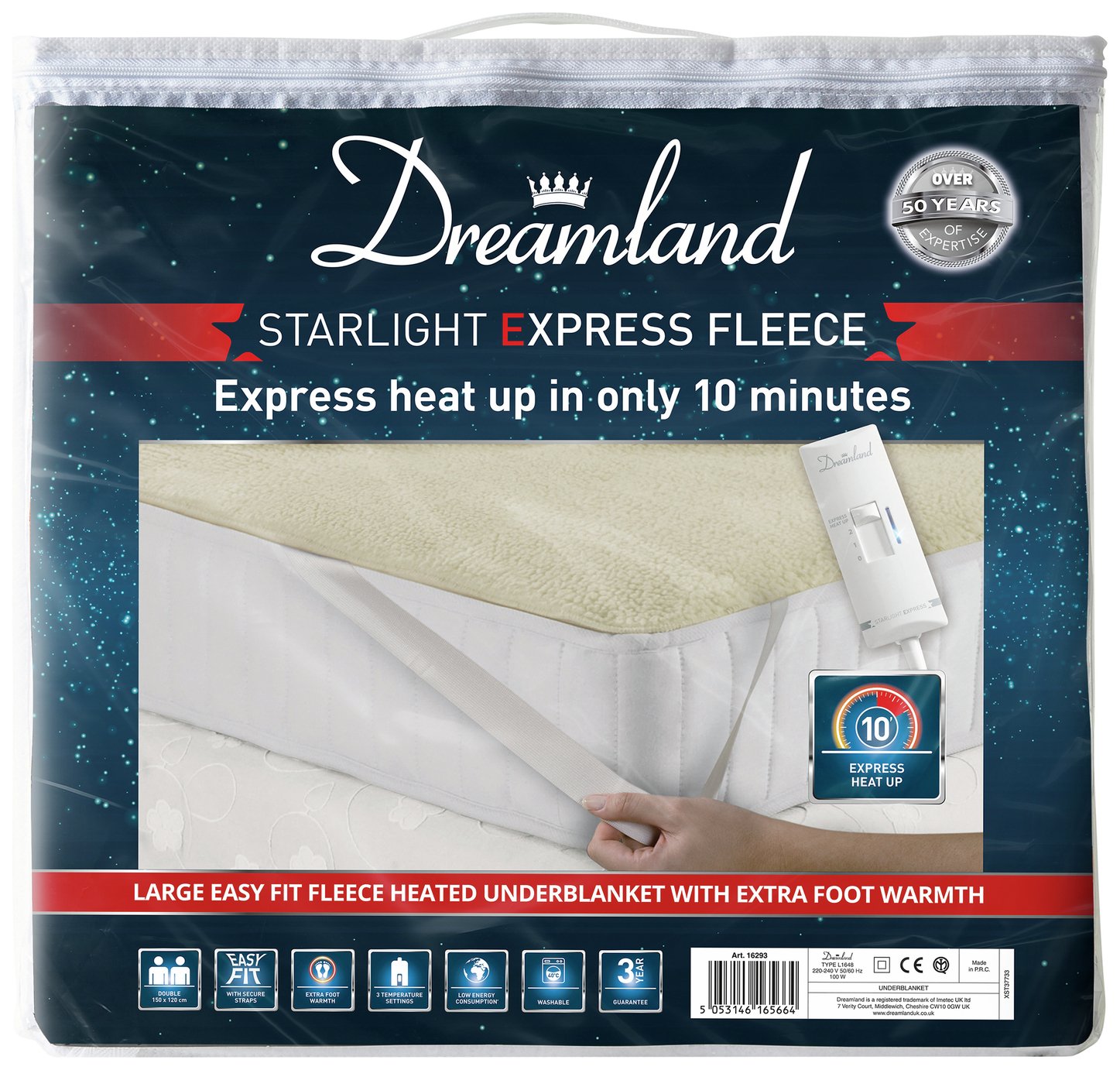 Dreamland Starlight Express Heated Underblanket Double (8495538