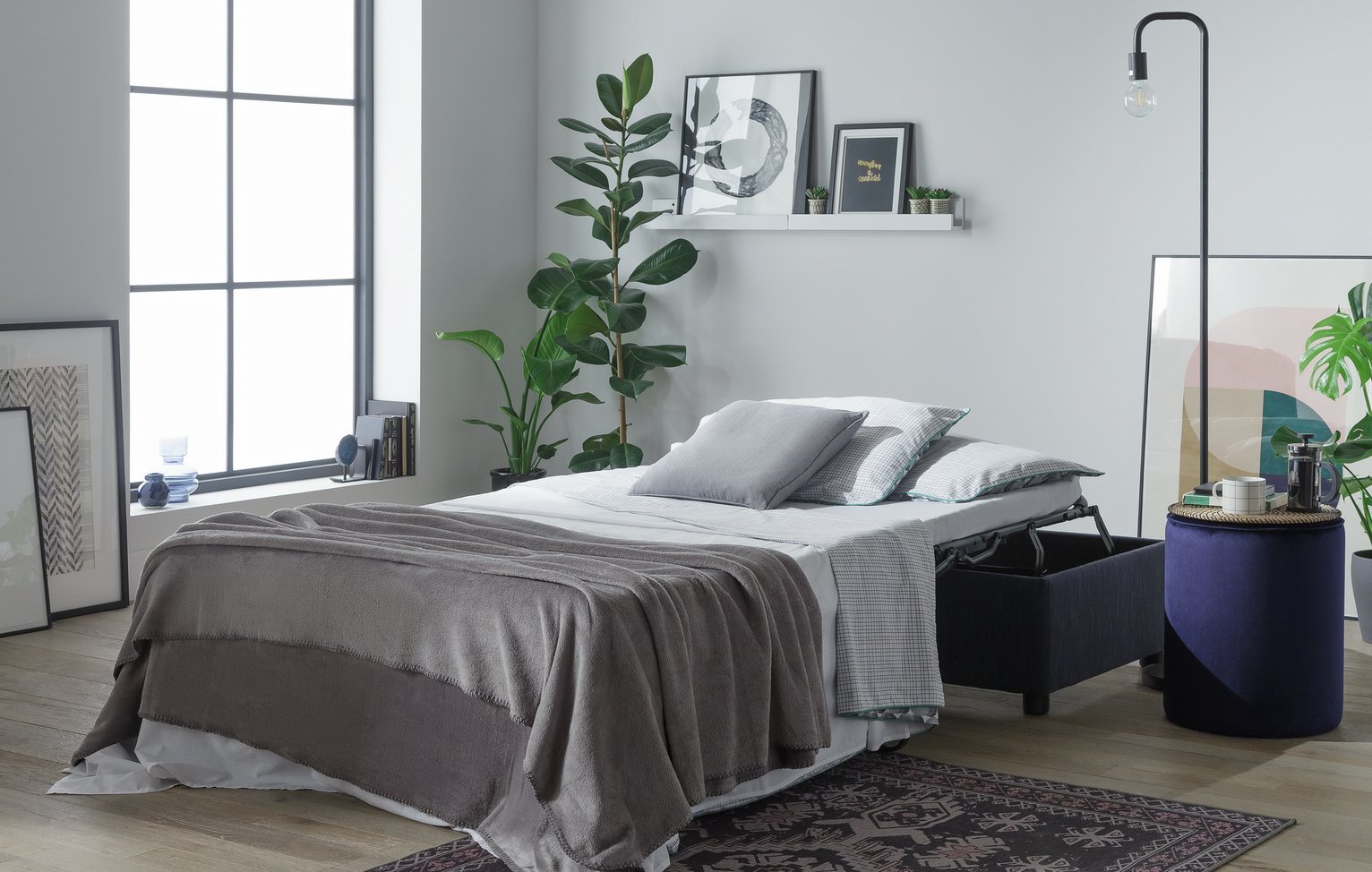 Argos Home Nate Fabric Double Ottoman Sofa Bed Reviews Updated June 2024