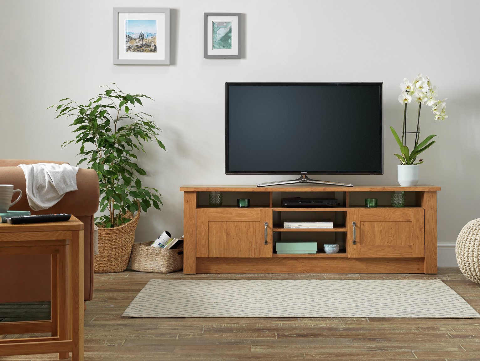 Argos Home Ohio TV Unit Oak Effect (8556044) Argos Price Tracker