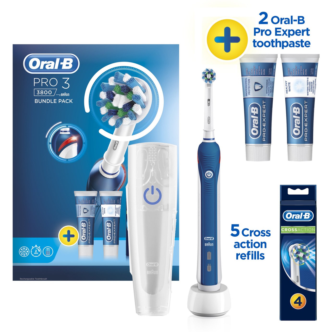 OralB Pro 3 3800 Electric Toothbrush Deep Clean (8577528) Argos