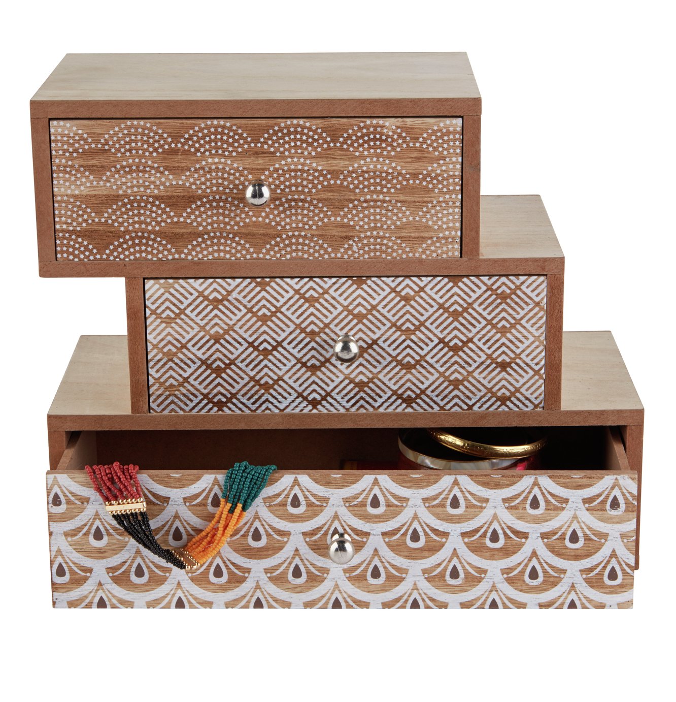 Three Tier Wooden Jewellery Box (8618803) Argos Price Tracker