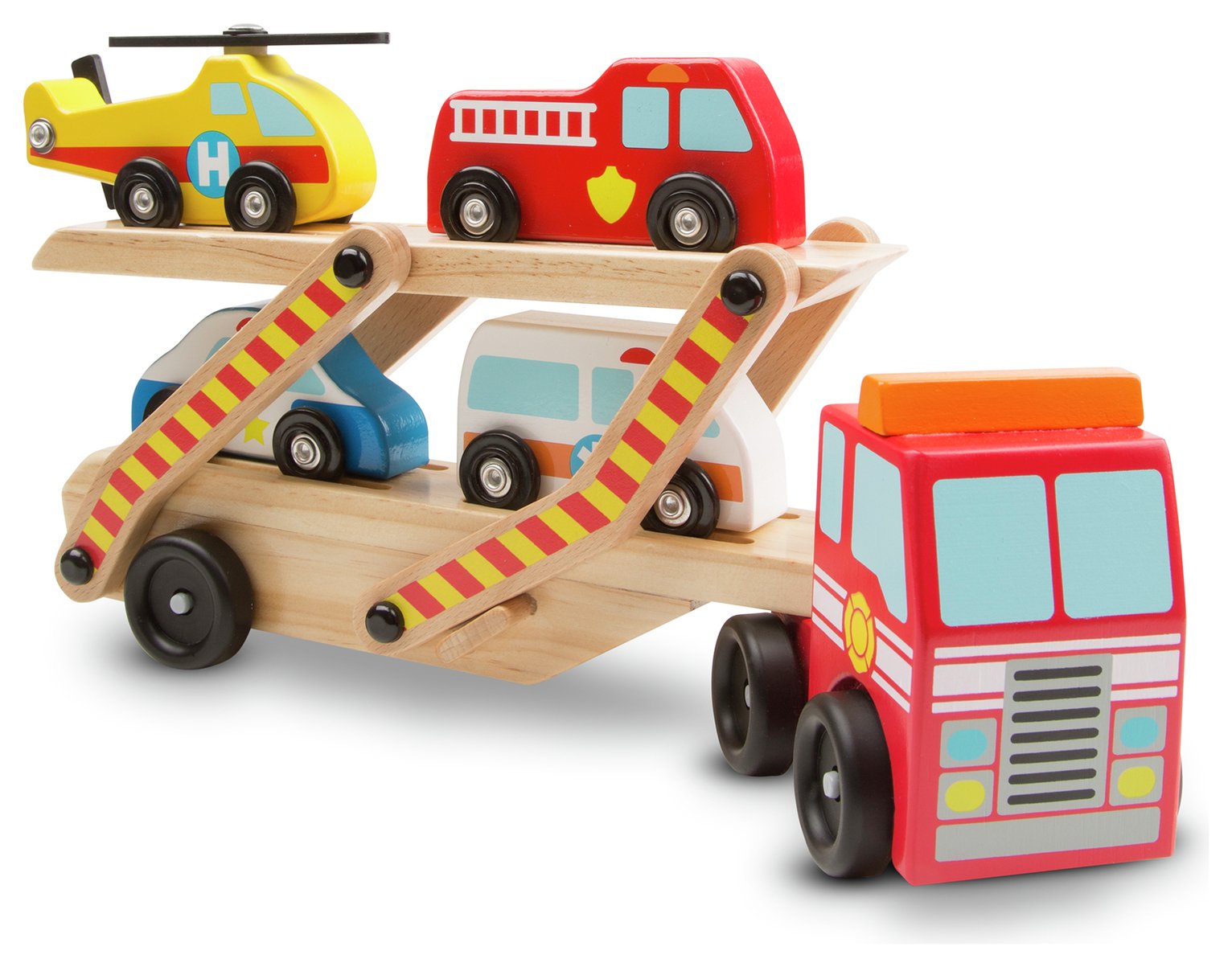 Melissa & doug Wooden Emergency Vehicle Carrier (8627382) Argos Price