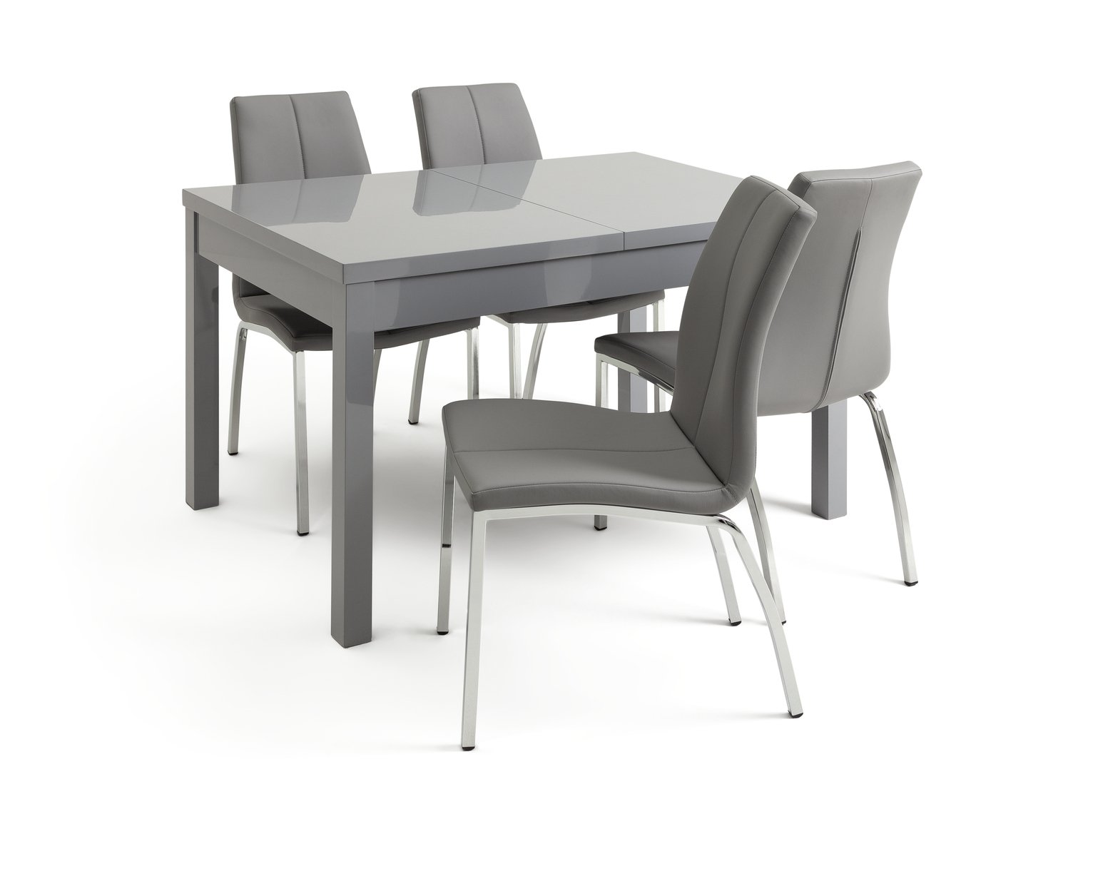 Argos Home Lyssa Extendable Grey Table & 4 Milo Chairs Grey Reviews