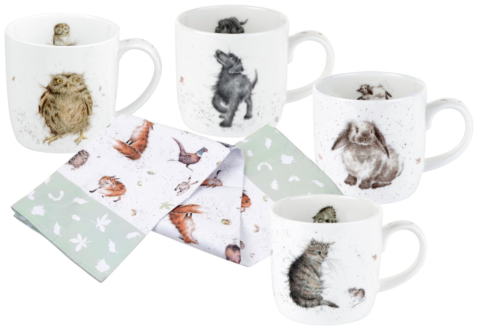 Royal Worcester Set of 4 Wrendale Mugs and Towel Set Reviews Updated