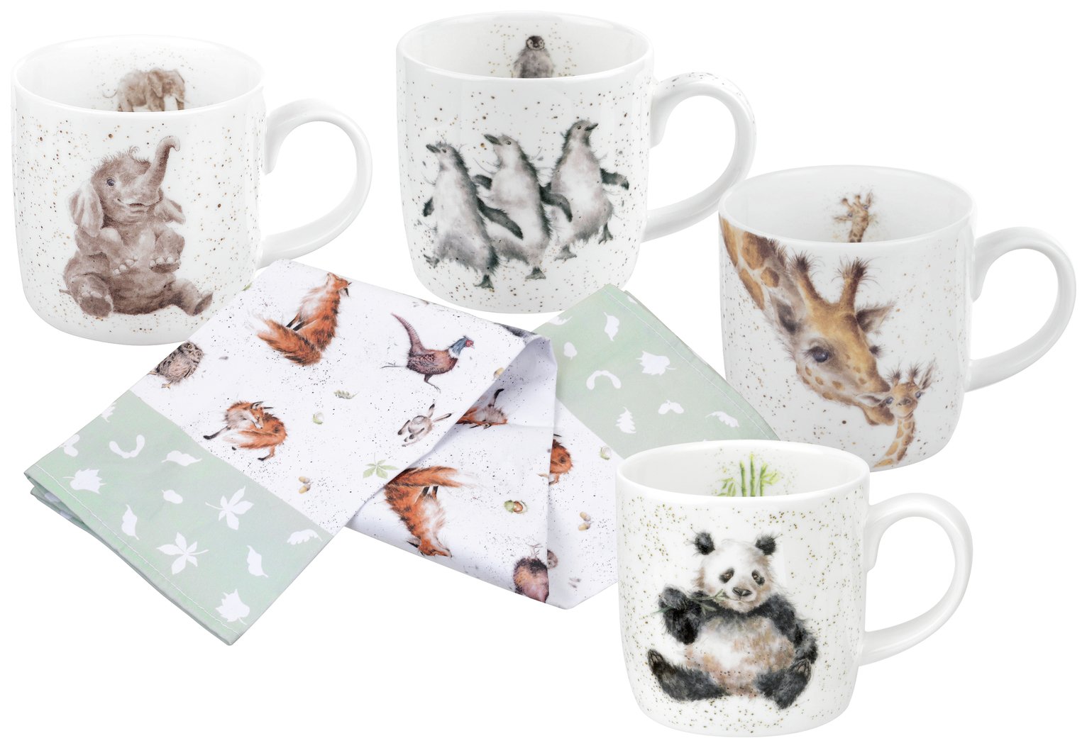 Royal Worcester Set of 4 Wrendale Zoo Mugs and Towel Reviews