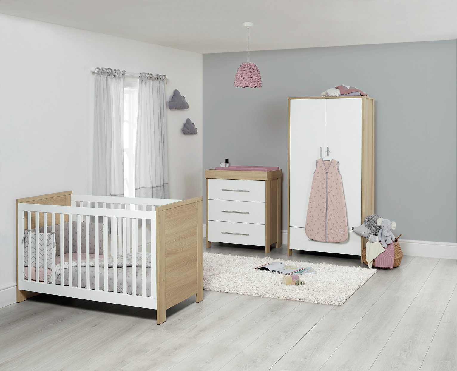 Mamas & Papas Finch 3 Piece Furniture Set White Oak (8661018) Argos