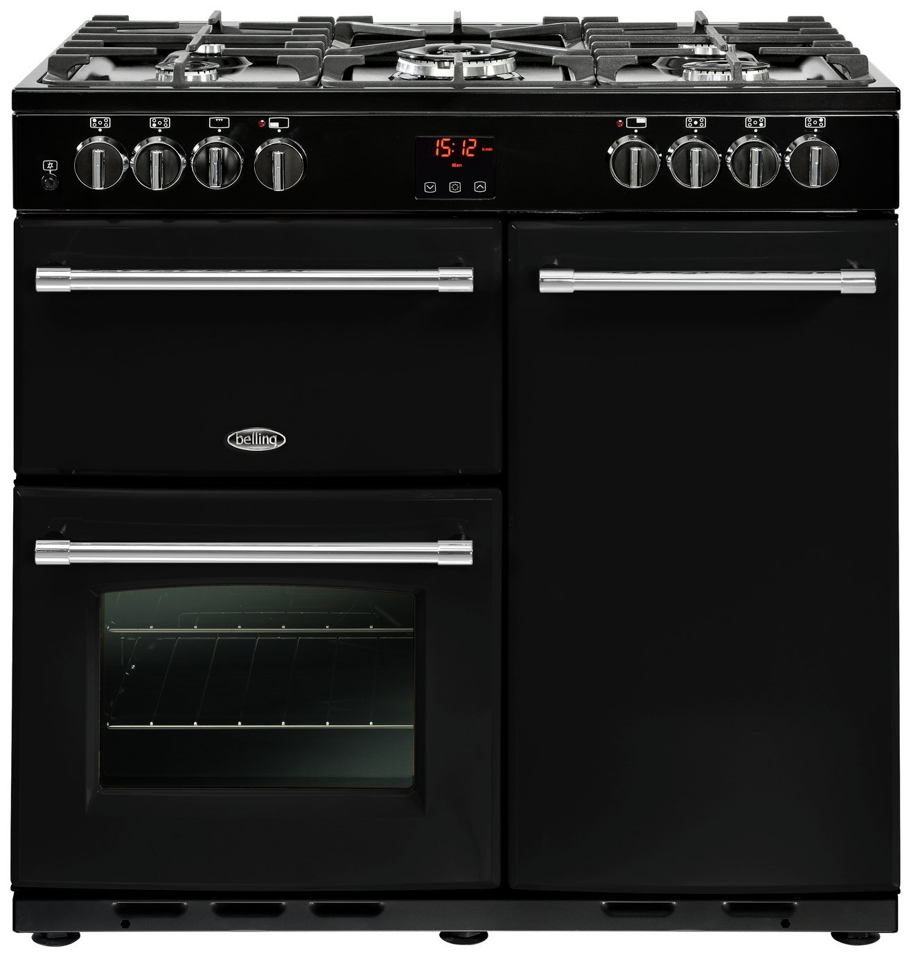 Belling Farmhouse 90DFT Dual Fuel Range Cooker Black (8661252) Argos Price Tracker