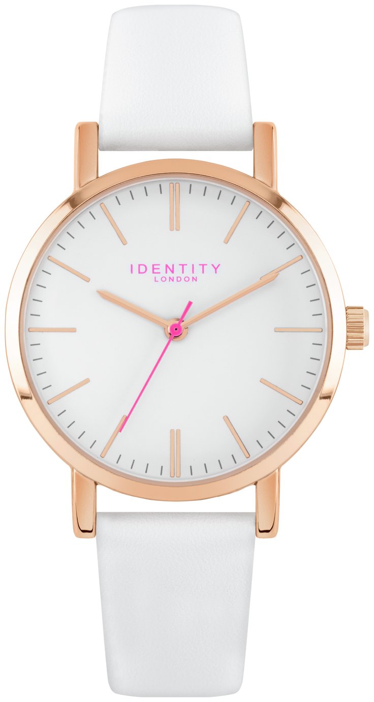 Identity Ladies Rose Gold White Leather Strap Watch Reviews