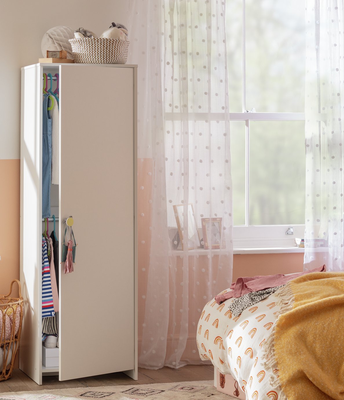 Habitat Kids Juno 1 Door Wardrobe White (8725703) Argos Price Tracker pricehistory.co.uk