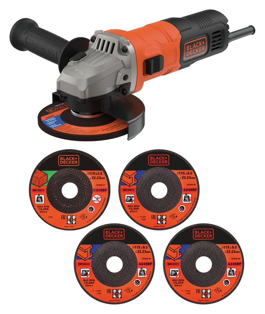 Black & Decker 115mm Angle Grinder & 5 Cutting Discs Reviews