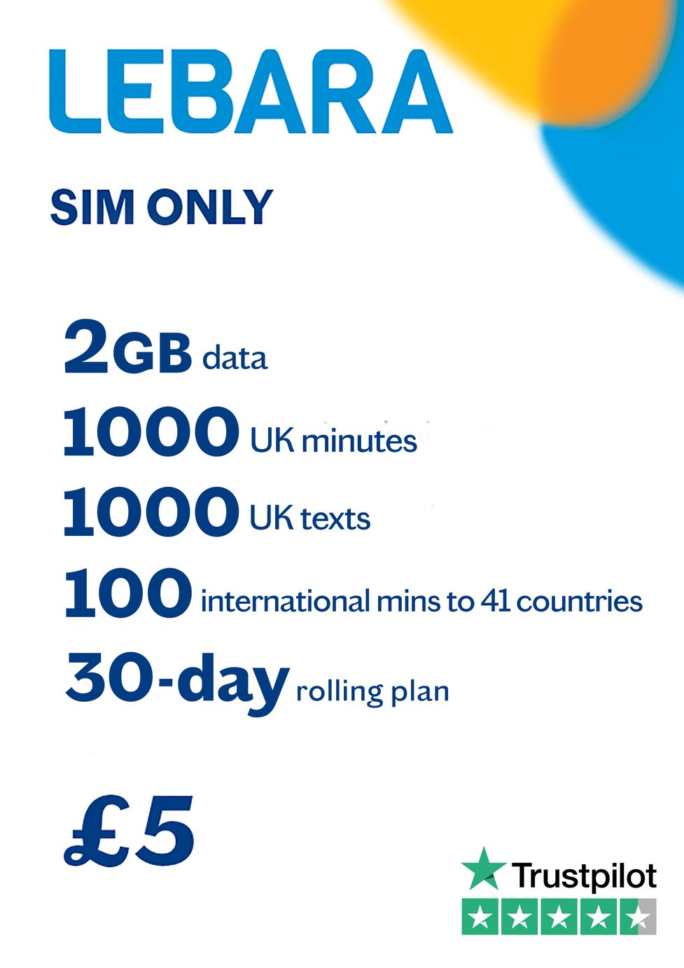 Lebara 6GB Pay As You Go 30 Day Plan SIM Card Reviews