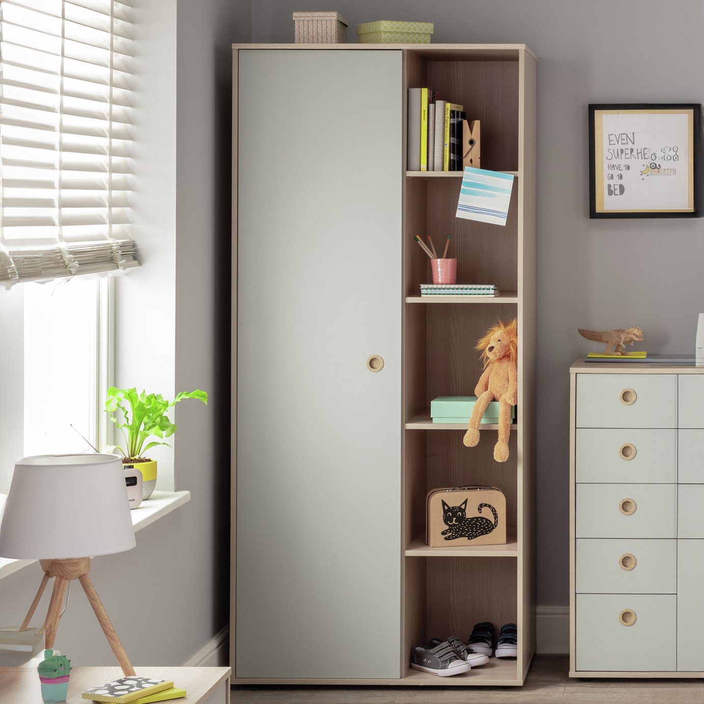 Argos Home Camden Grey & Acacia 1 Door Wardrobe Reviews