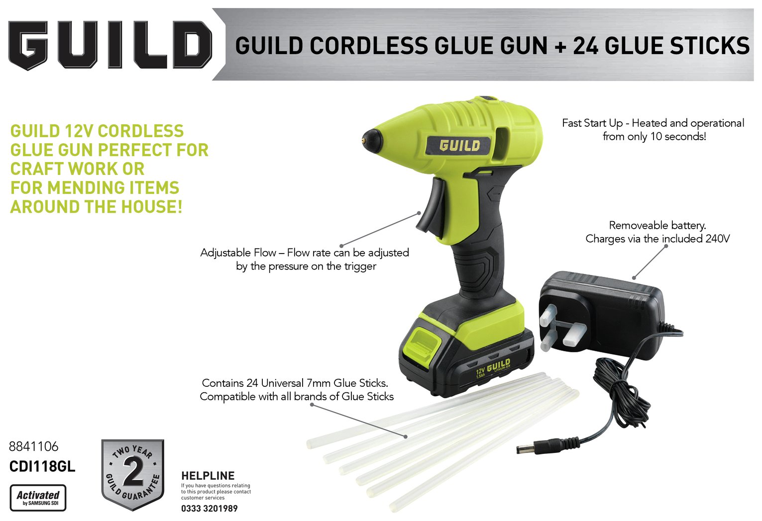Guild Cordless Glue Gun with 24 Glue Sticks Reviews
